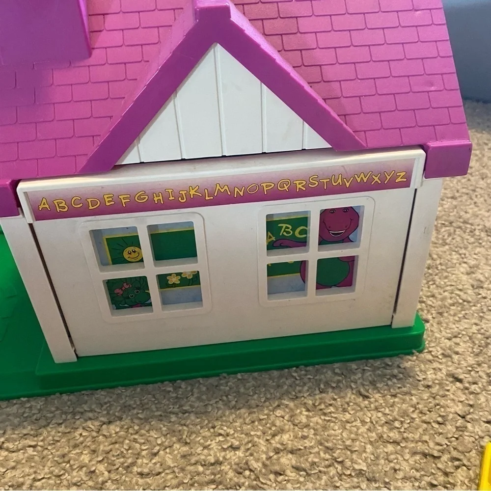 Vintage Barney School House Lyons Group W/ Accessories & People Characters Slide